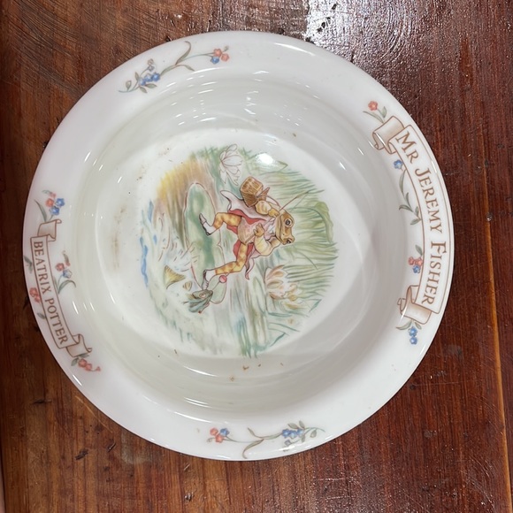 Beatrix Potter Royal Albert Mr Jeremy Fisher bowl and Hunca Munca cup. - Picture 2 of 3